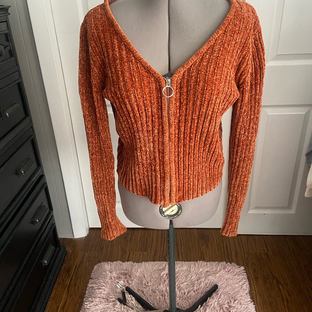 SO Women's V-Neck Orange Sweater